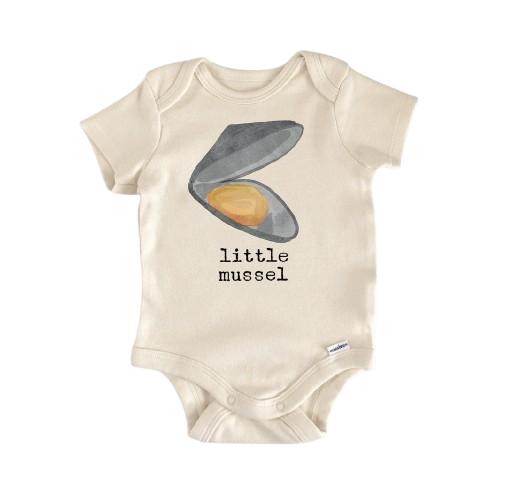 Mussel Seafood Oyster - Baby Boy Girl Clothes Infant Bodysuit Funny Cute Newborn