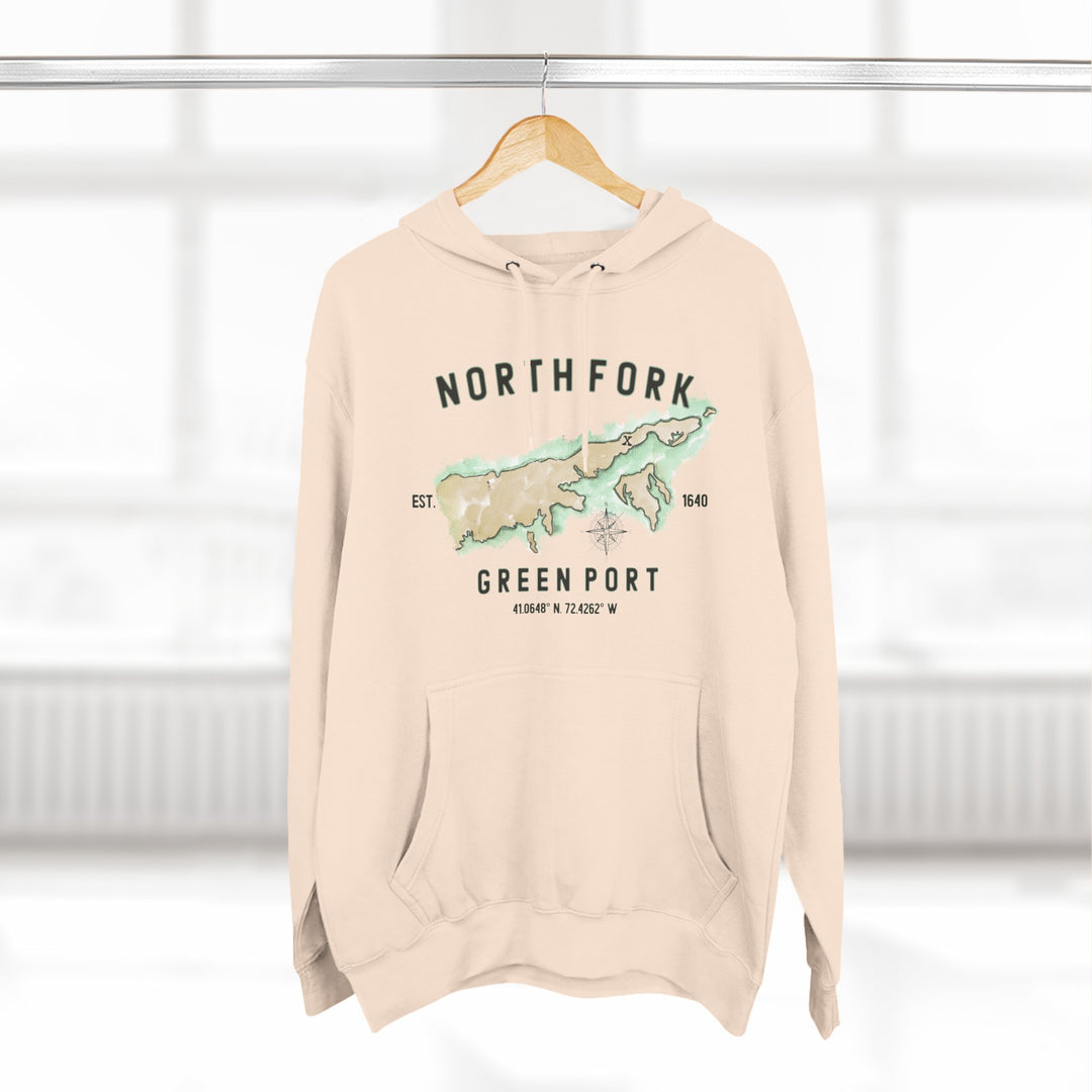 Greenport North Fork Hamlet NOFO VIBES®  Lane SevenⓇ Three-Panel Fleece Hoodie