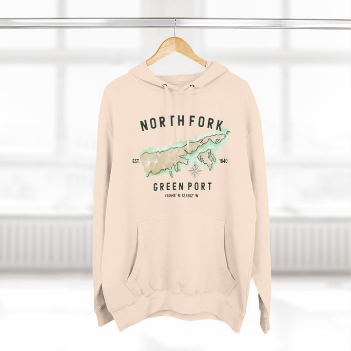 Greenport North Fork Hamlet NOFO VIBES®  Lane SevenⓇ Three-Panel Fleece Hoodie