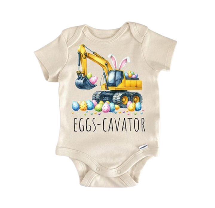 Easter Construction Excavator - Baby Boy Girl Clothes Infant Bodysuit Funny Cute