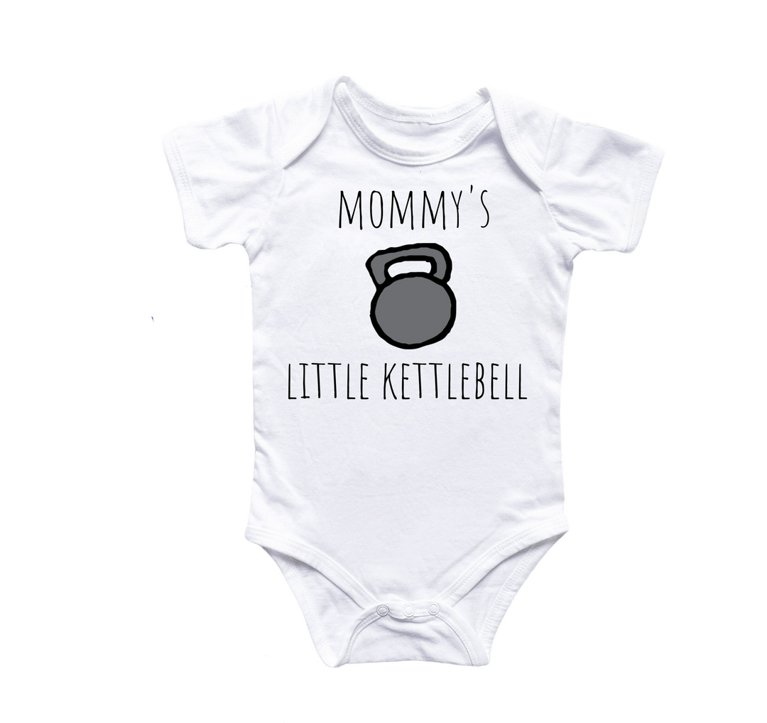 a baby bodysuit with a kettle on it