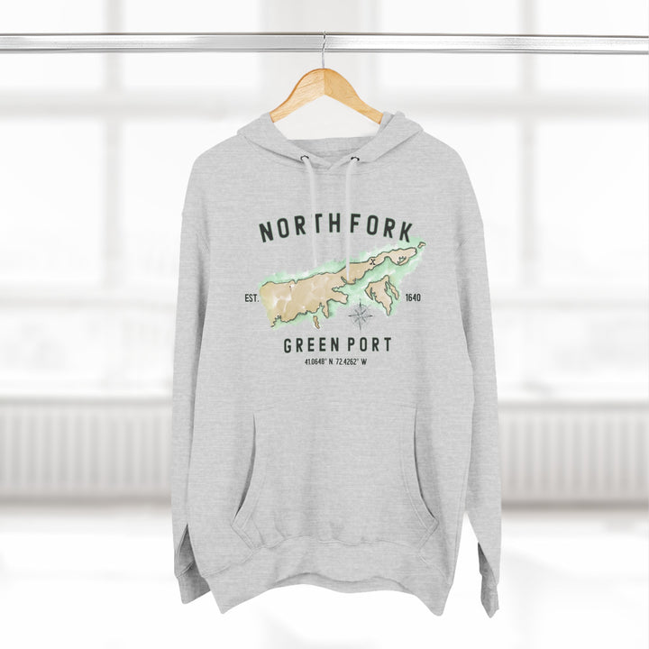 Greenport North Fork Hamlet NOFO VIBES®  Lane SevenⓇ Three-Panel Fleece Hoodie