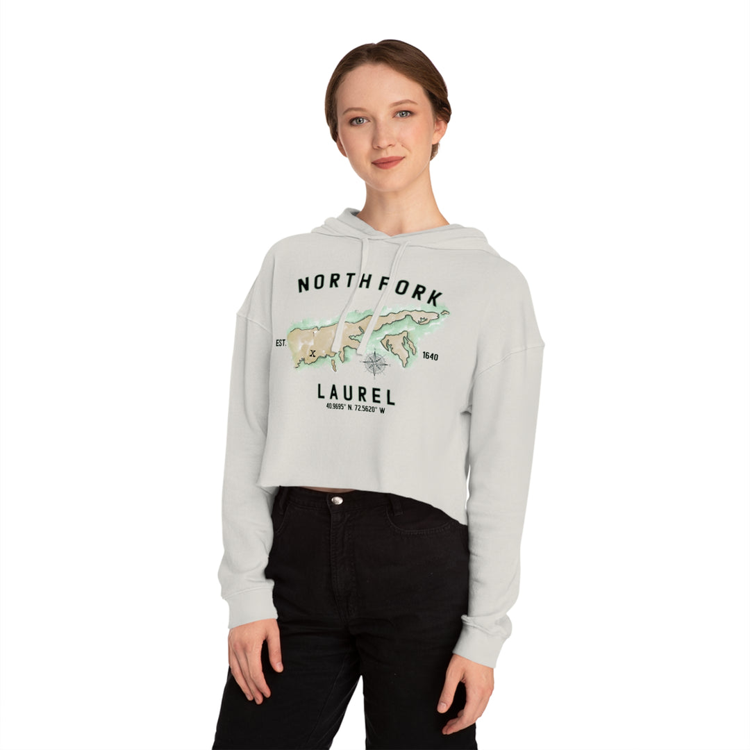 Laurel North Fork Hamlet NOFO VIBES® Women’s Cropped Hooded Sweatshirt