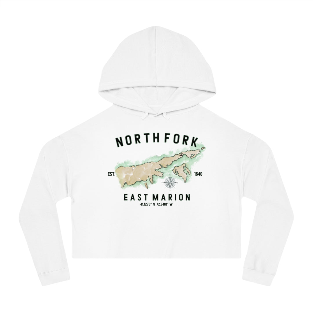 East Marion North Fork Hamlet NOFO VIBES® Women’s Cropped Hooded Sweatshirt