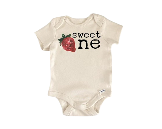 First Birthday Strawberry Fruit - Baby Boy Girl Clothes Infant Bodysuit Funny Cute