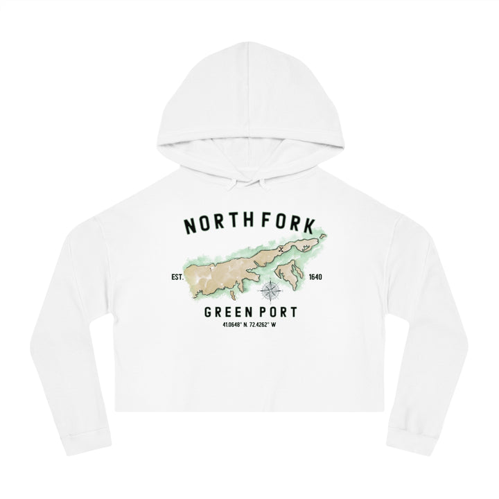 Greenport North Fork Hamlet NOFO VIBES® Women’s Cropped Hooded Sweatshirt