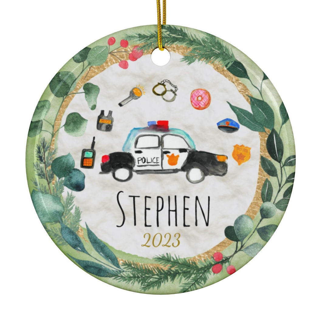 a personalized ornament for a police officer