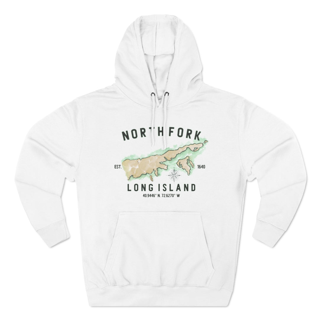 Long Island North Fork Hamlet NOFO VIBES®  Lane SevenⓇ Three-Panel Fleece Hoodie