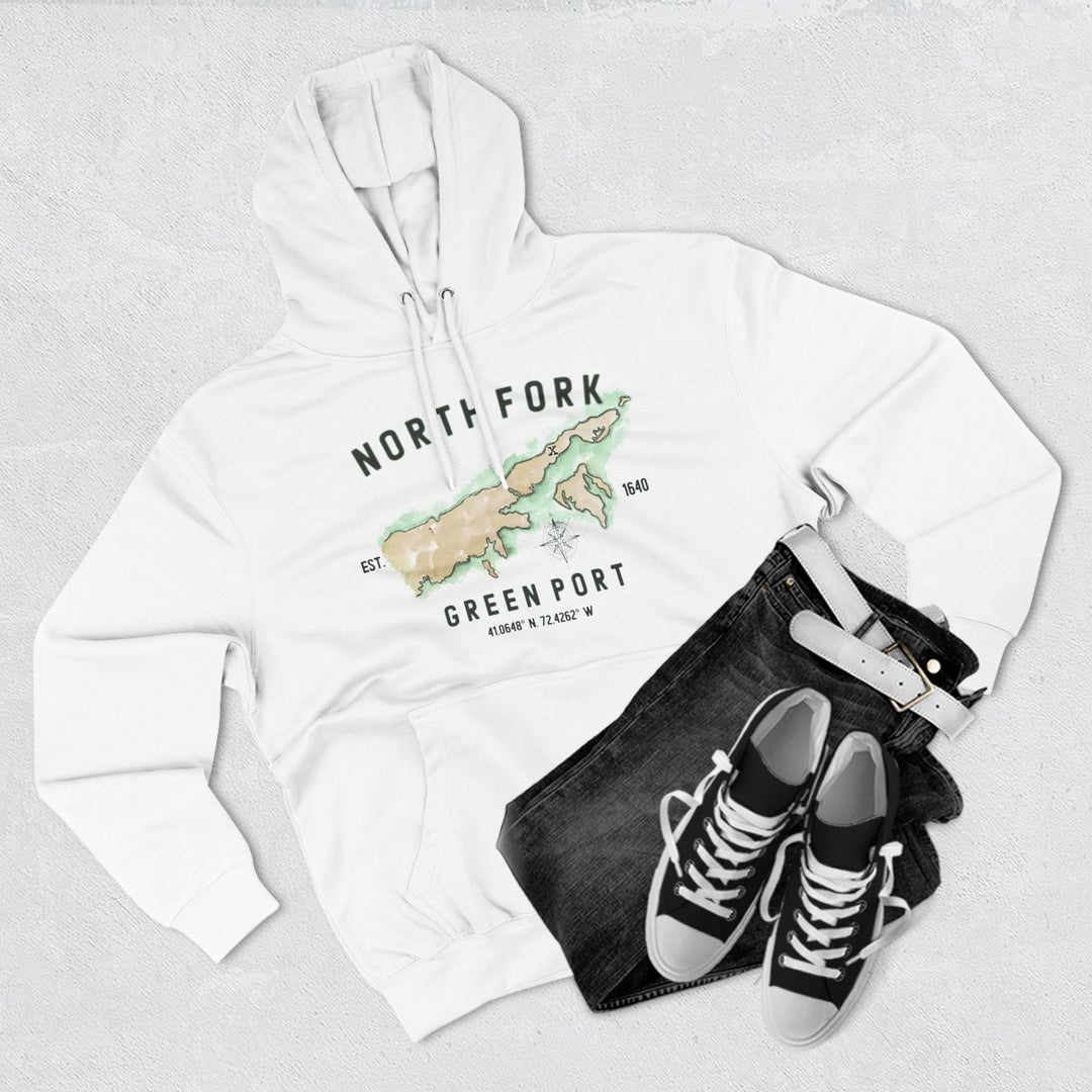 Greenport North Fork Hamlet NOFO VIBES®  Lane SevenⓇ Three-Panel Fleece Hoodie