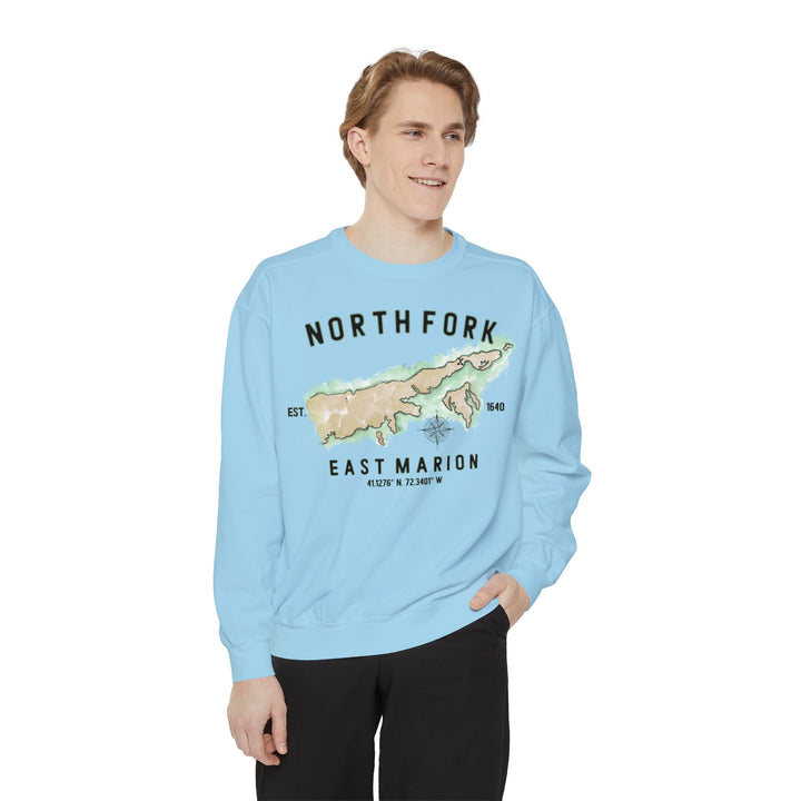 East Marion North Fork Hamlet NOFO Vibes® Unisex Garment-Dyed Sweatshirt