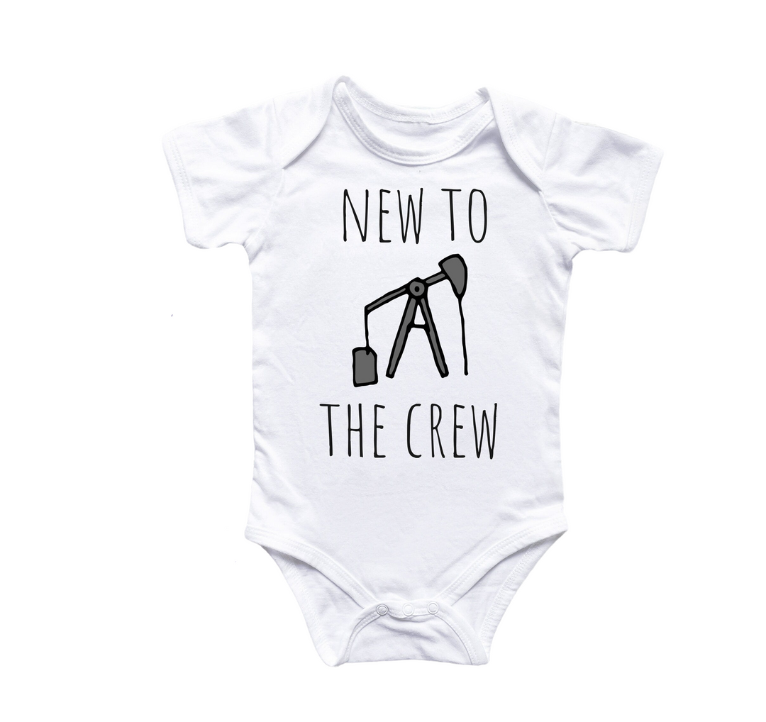 a baby bodysuit that says, new to the crew