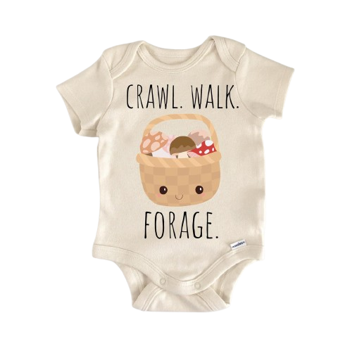 Mushroom Forage Foraging - Baby Boy Girl Clothes Infant Bodysuit Funny Cute Newborn