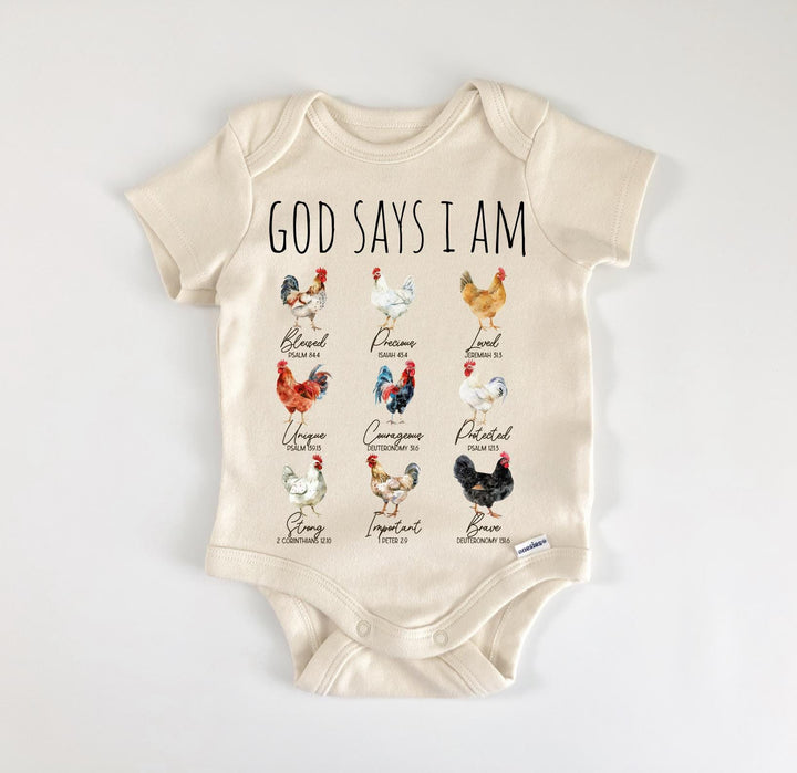 Chicken Religious God - Baby Boy Girl Clothes Infant Bodysuit Funny Cute Newborn