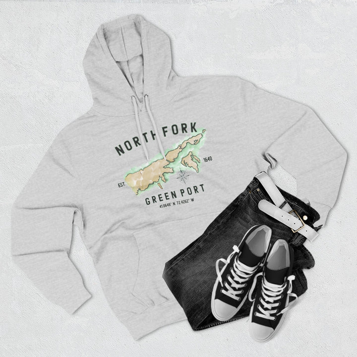 Greenport North Fork Hamlet NOFO VIBES®  Lane SevenⓇ Three-Panel Fleece Hoodie