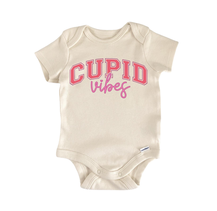 a baby bodysuit that says cupid vibes