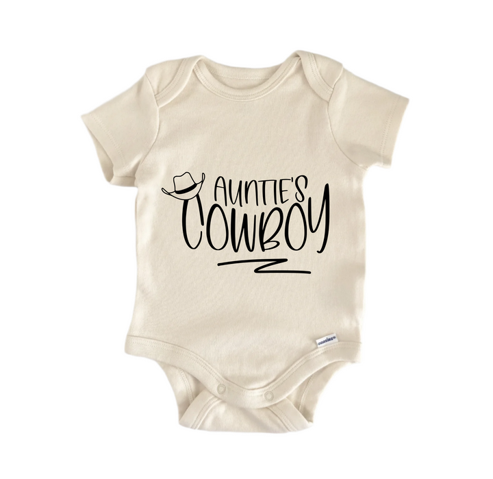 Aunties Cowboy Aunt - Baby Boy Girl Clothes Infant Bodysuit Funny Cute Newborn