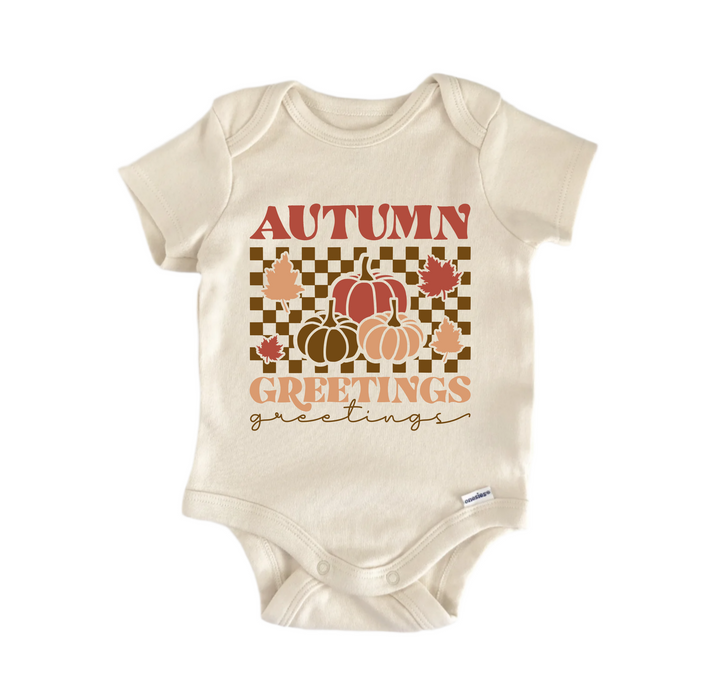 Autumn Greetings Fall -  Baby Boy Girl Clothes Bodysuit Funny Cute Newborn