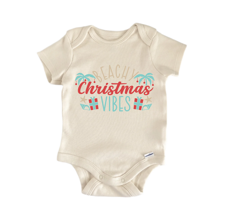 Beachy Christmas Vibes  Beach - Baby Boy Girl Clothes  Bodysuit Funny Cute