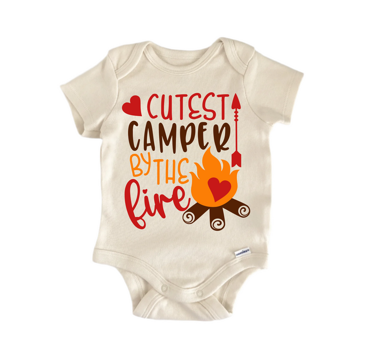 Cutest Camper By The  Fire Camping - Baby Boy Girl Clothes  Bodysuit Funny Cute