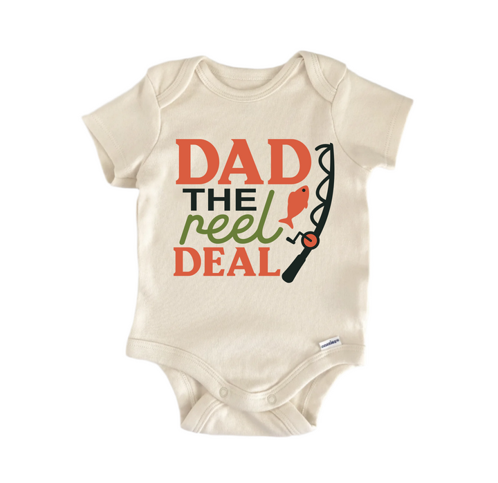 Dad The Reel Deal Fishing Father's Day - Baby Boy Girl Clothes  Bodysuit Funny Cute