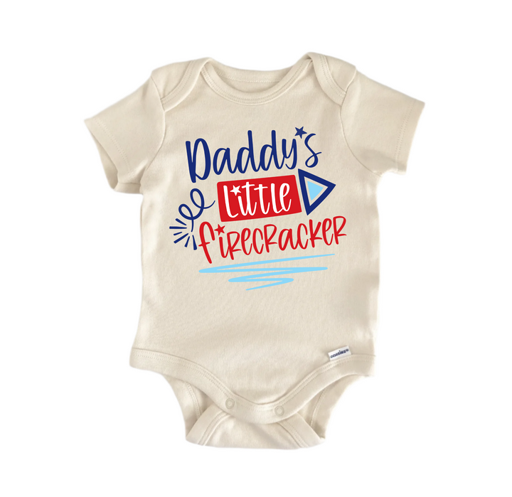 Daddy's Little Firecracker  July 4th Patriotic -  Baby Boy Girl Clothes  Bodysuit