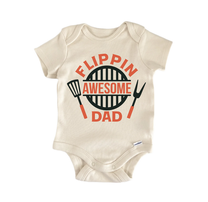 Flippin Awesome Dad Father's Day - Baby Boy Girl Clothes  Bodysuit Funny Cute