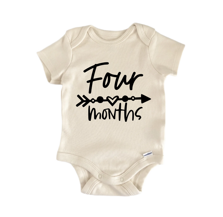 Four Months - Baby Boy Girl Clothes Infant Bodysuit Funny Cute Newborn