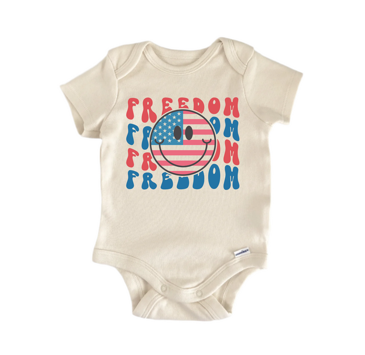 Freedom July 4th - Baby Boy Girl Clothes Infant Bodysuit Funny Cute Newborn