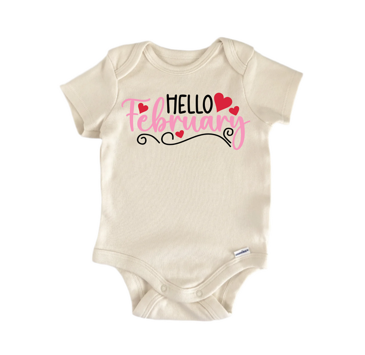 Hello February - Baby Boy Girl Clothes Infant Bodysuit Funny Cute