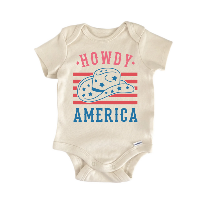 Howdy America July 4th - Baby Boy Girl Clothes Infant Bodysuit Funny Cute Newborn