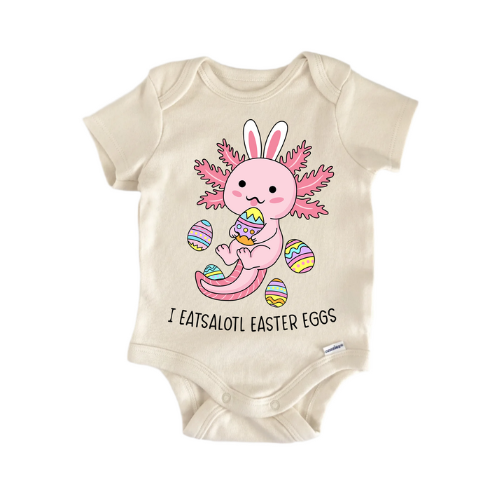 I Eatsalotl Easter Eggs -  Baby Boy Girl Clothes  Bodysuit Funny Cute