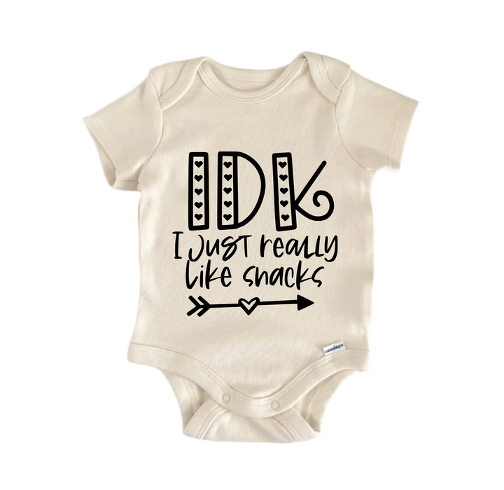 I Just Really Like Snacks - Baby Boy Girl Clothes Infant Bodysuit Funny Cute Newborn