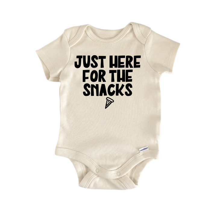 Just Here For The Snacks - Baby Boy Girl Clothes Infant Bodysuit Funny Cute Newborn