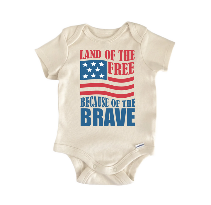 Land Free July 4th Patriotic - Baby Boy Girl Clothes Infant Bodysuit Funny Cute