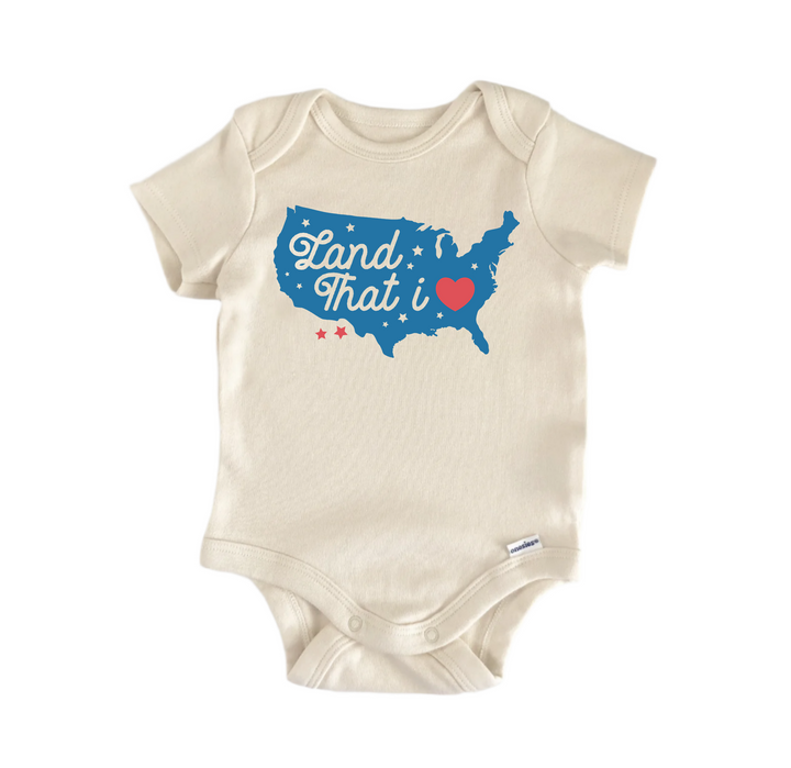 Land Love Patriotic  July 4th - Baby Boy Girl Clothes Bodysuit Funny Cute Newborn