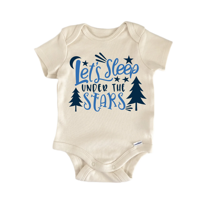 Lets Sleep Under The Stars Camping - Baby Boy Girl Clothes  Bodysuit Funny Cute