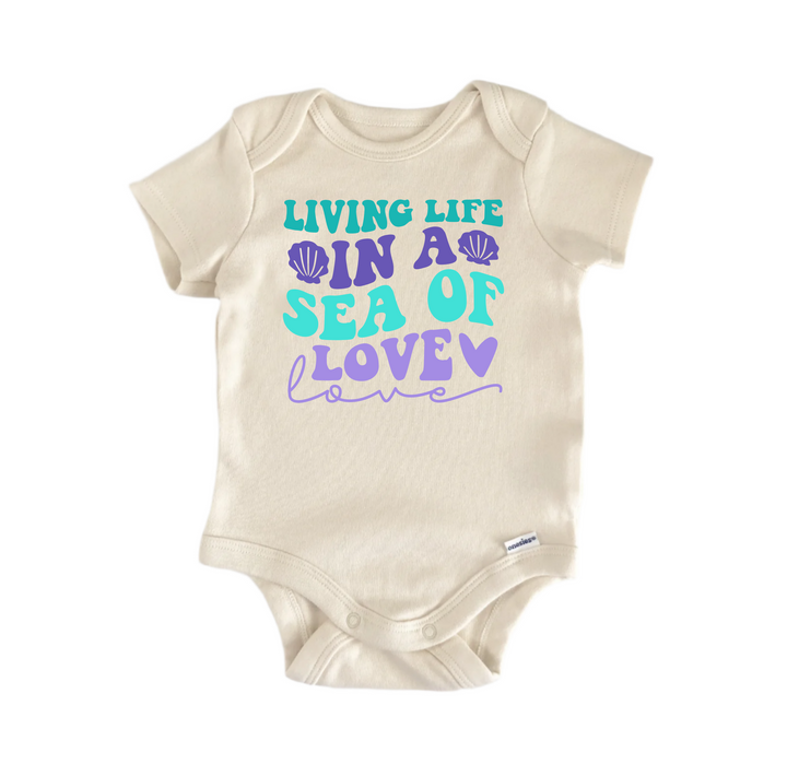 Living Life in a Sea of Love -  Baby Boy Girl Clothes  Bodysuit Funny Cute Newborn