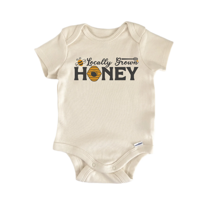 Locally Grown Honey Bee - Baby Boy Girl Clothes Infant Bodysuit Funny Cute