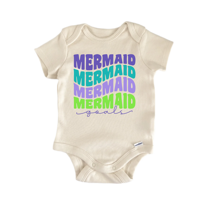 Mermaid Goals -  Baby Boy Girl Clothes  Bodysuit Funny Cute Newborn