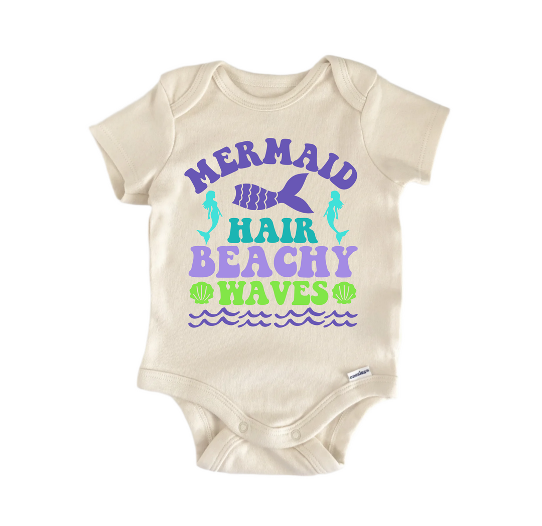 Mermaid Hair Beachy Waves -  Baby Boy Girl Clothes  Bodysuit Funny Cute Newborn