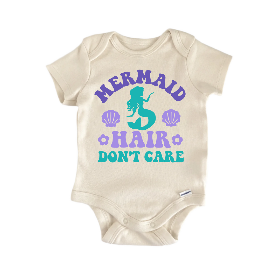 Mermaid Hair Don't Care -  Baby Boy Girl Clothes  Bodysuit Funny Cute Newborn