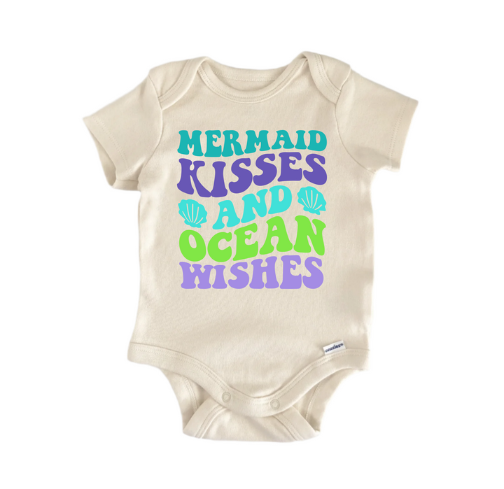 Mermaid Kisses and Ocean Wishes -  Baby Boy Girl Clothes  Bodysuit Funny Cute Newborn