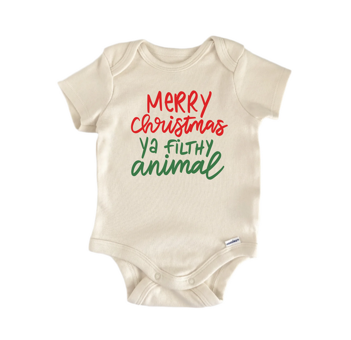 Merry Christmas Ya Filthy Animal -  Baby Boy Girl Clothes  Bodysuit Funny Cute Newborn