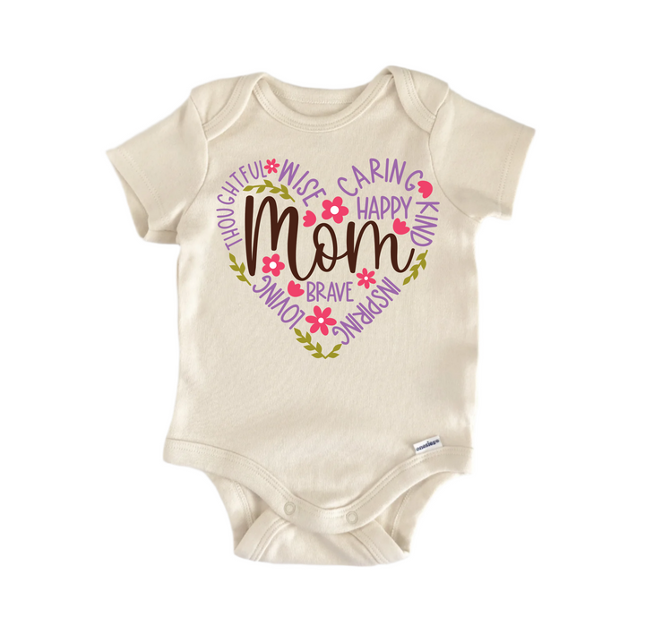 Mom Heart Mother's Day- Baby Boy Girl Clothes Infant Bodysuit Funny Cute