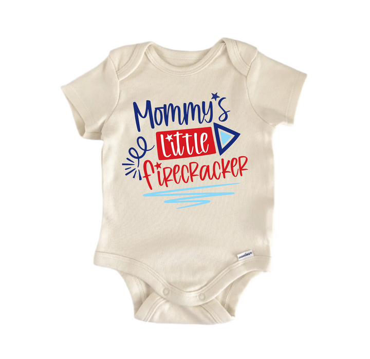 Mommy's Little Firecracker July 4th Patriotic -  Baby Boy Girl Clothes  Bodysuit