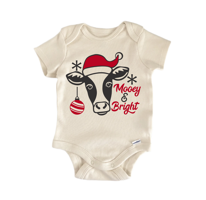 Mooey & Bright Farm Christmas - Baby Boy Girl Clothes  Bodysuit Funny Cute