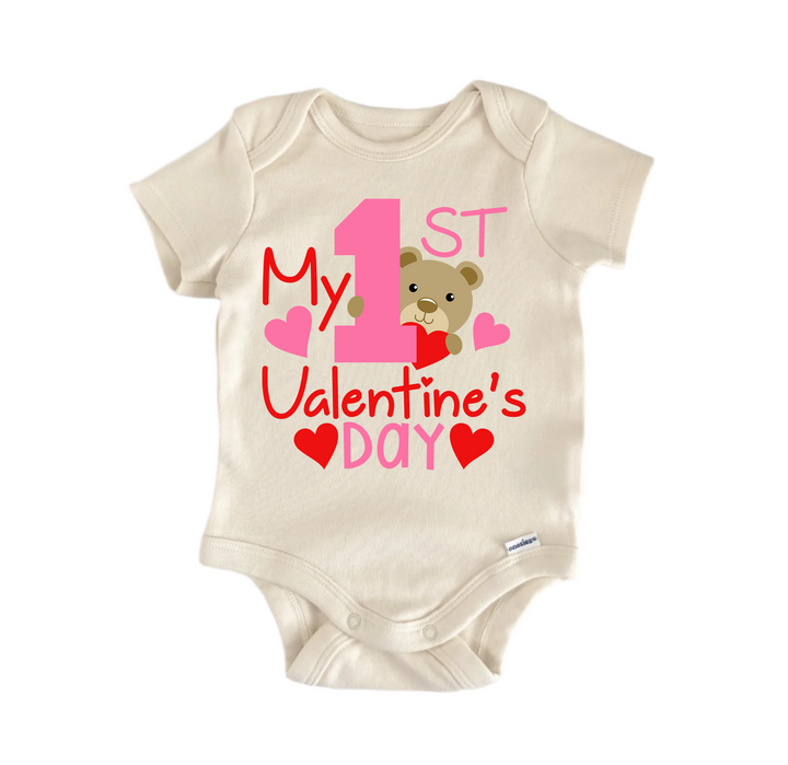 My 1st Valentine's Day - Baby Boy Girl Clothes Infant Bodysuit Funny Cute