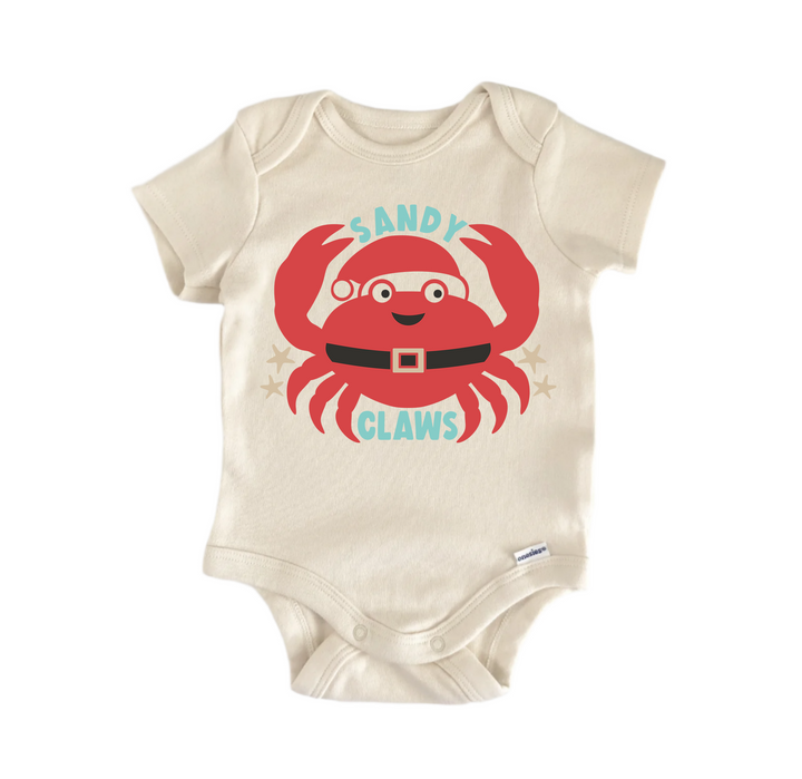 Sandy Claws Crab Christmas - Baby Boy Girl Clothes  Bodysuit Funny Cute