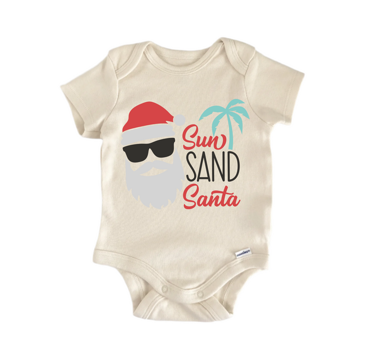 Sun Sand Santa Christmas - Baby Boy Girl Clothes Infant Bodysuit Funny Cute