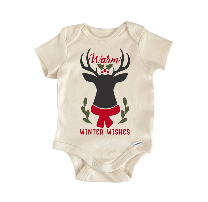 Warm Winter Wishes Christmas - Baby Boy Girl Clothes  Bodysuit Funny Cute